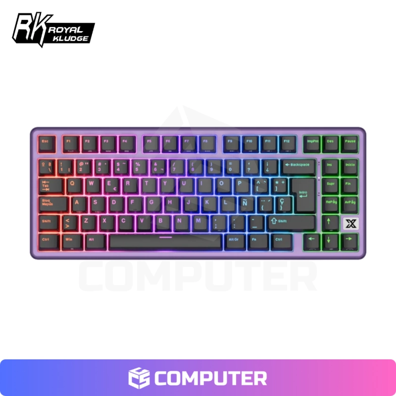 TECLADO MECANICO ROYAL KLUDGE RKX87 CABLEADO BLACKBERRY MOUSSE CREAMY SWITCH