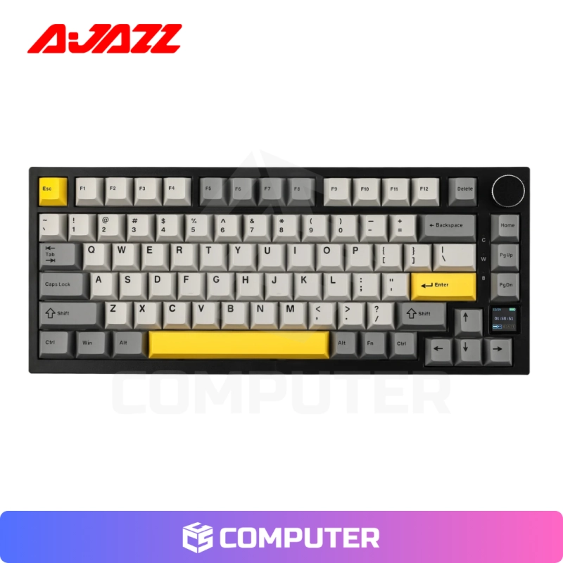 TECLADO MECANICO AJAZZ AK820 PRO BLACK GREY INALÁMBRICO CON PANTALLA