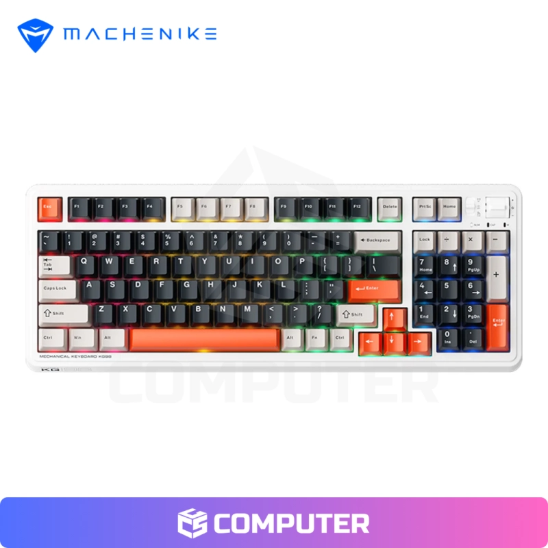 TECLADO MECANICO MACHENIKE KG98  SWITCH ANARANJADO