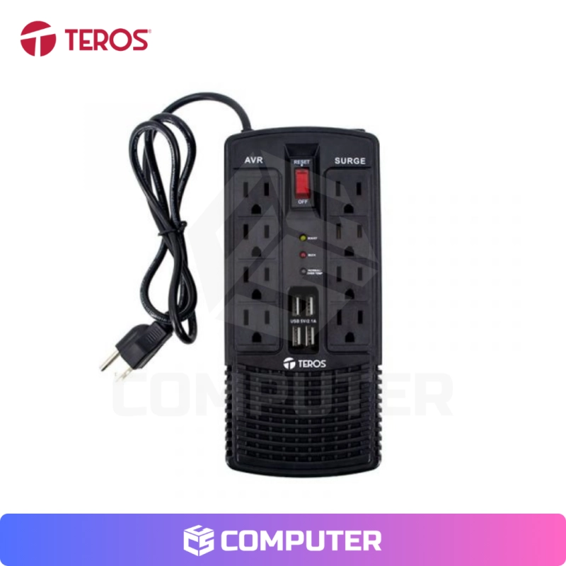 ESTABILIZADOR TEROS TE-7180N 1200VA/600W 8 TOMAS