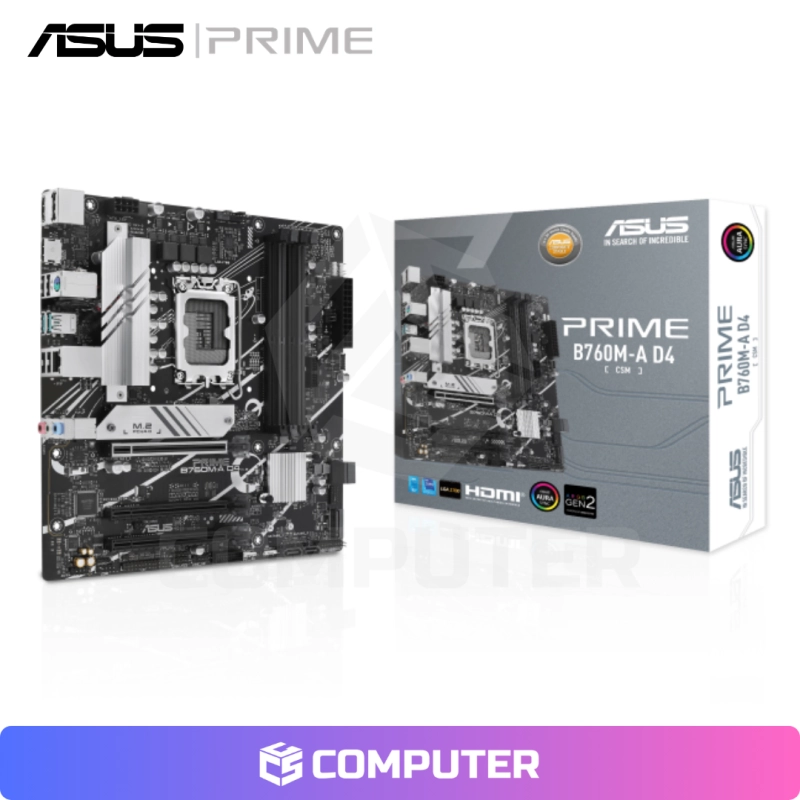 PLACA MADRE ASUS PRIME B760M-A D4-CSM DDR4/LGA 1700
