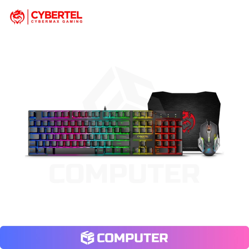 KIT TECLADO RAINBOW+MOUSE LED+PAD MOUSE CYBERTEL XTREME GT1800