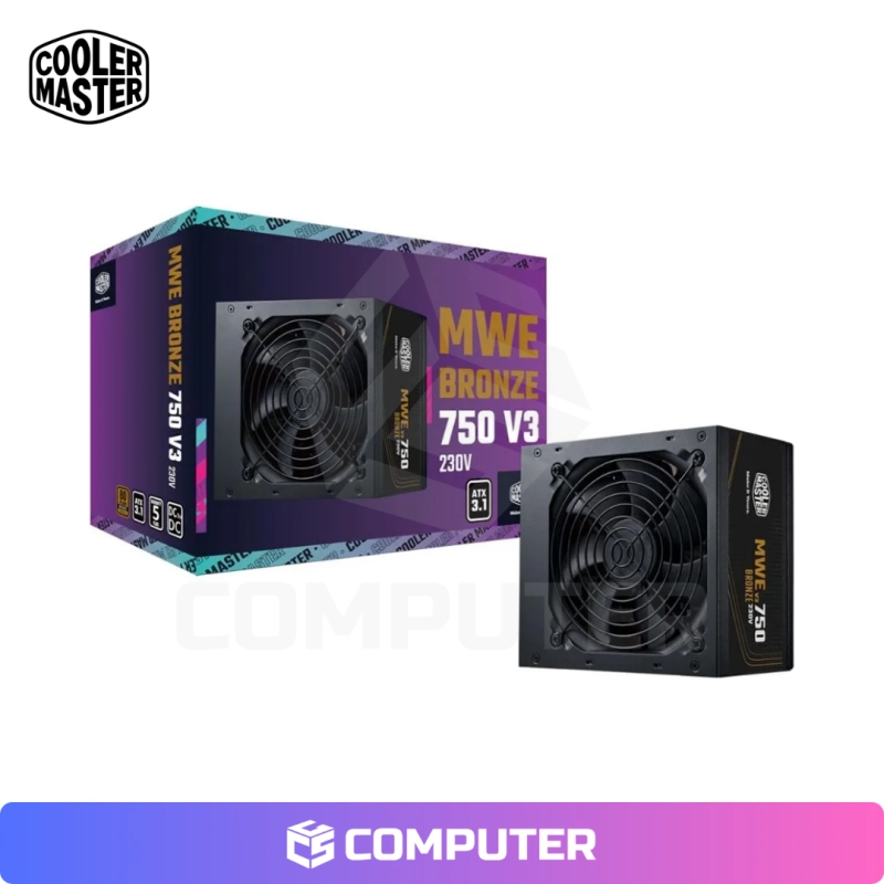 FUENTE COOLER MASTER MWE 750W V3 80 PLUS BRONZE BLACK OEM