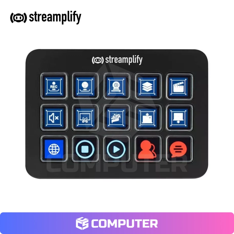 STREAMING DECK STREAMPLIFY LCD 15 KEYS W/HUB BLACK