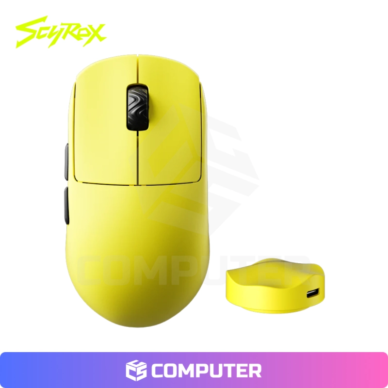 MOUSE GAMER SCYROX V8 AMARILLO 8K/30K DPI/36GR/PAW3950