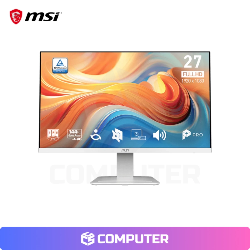 MONITOR MSI PRO MP273W E14A 27 FHD IPS 144HZ 1MS HDMI WHITE