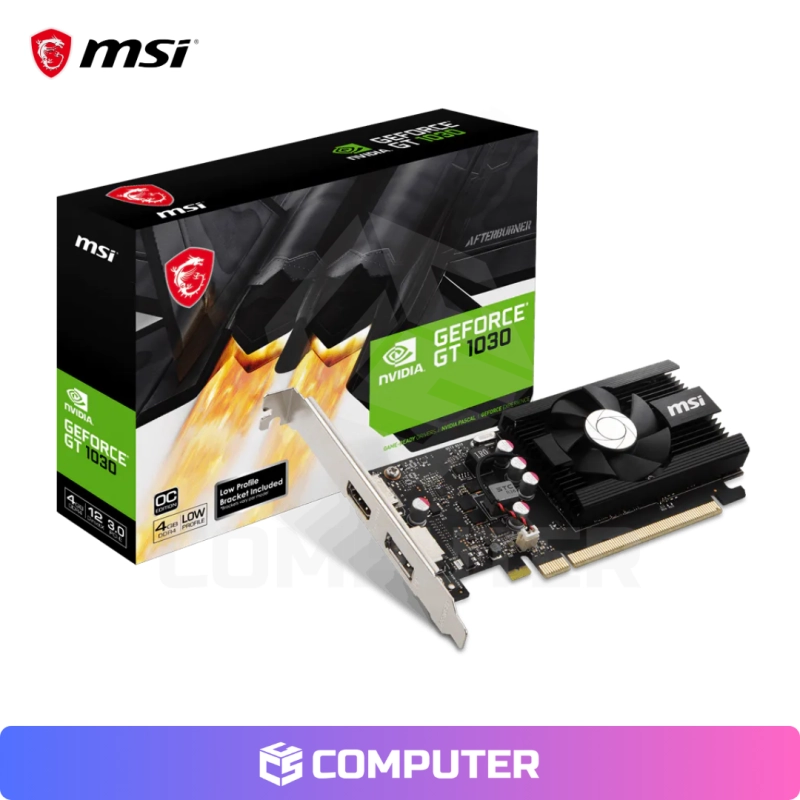TARJETA DE VIDEO MSI GEFORCE GT 1030 4GB DDR4 LOW PROFILE OC