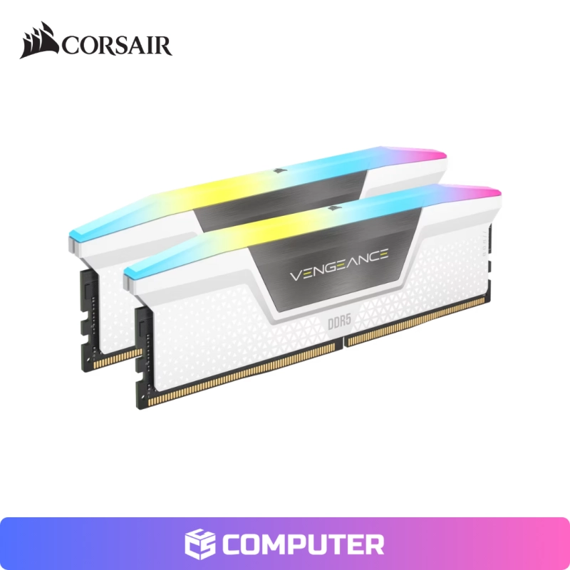 MEMORIA RAM CORSAIR VENGEANCE WHITE RGB DDR5 32GB(2X16) 6400MT/S CL36 OEM