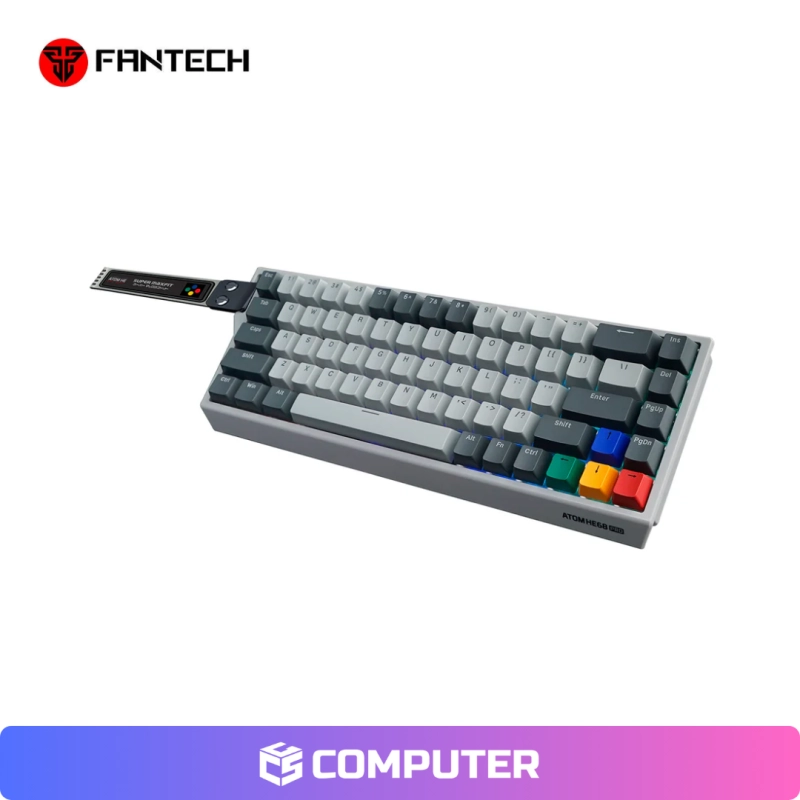 TECLADO FANTECH MECANICO MK922 ATOM HE68 PRO DISEÑO RETRO