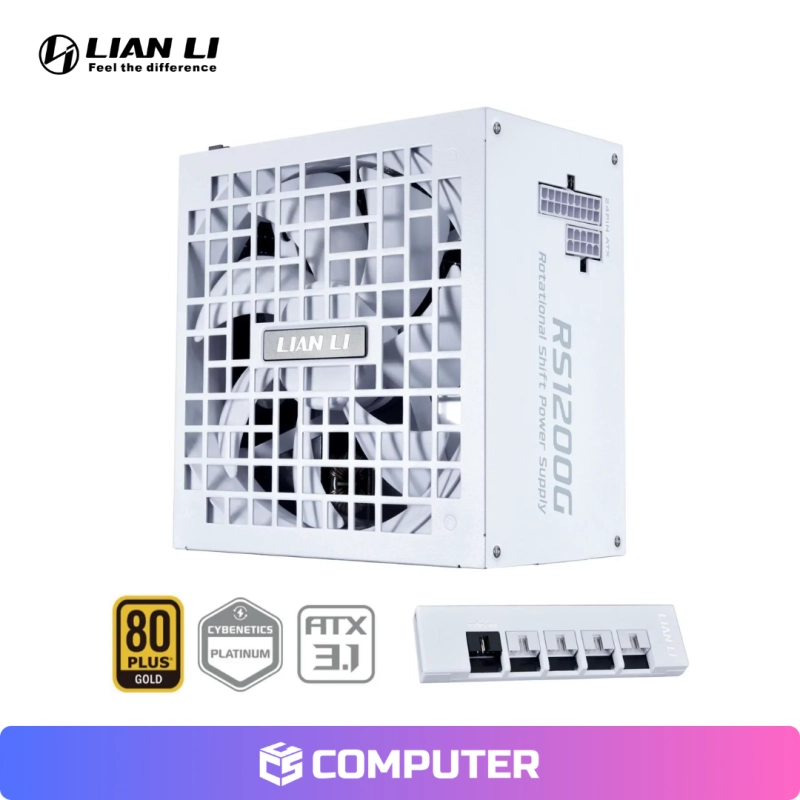 FUENTE DE PODER LIAN LI RS1200G 1200W 80 PLUS GOLD FULL MODULAR WHITE