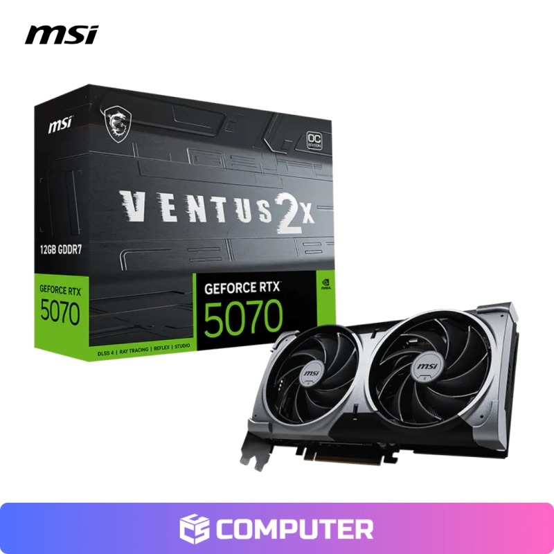 TARJETA DE VIDEO MSI GEFORCE RTX 5070 12GB VENTUS 2X OC SOLO PC