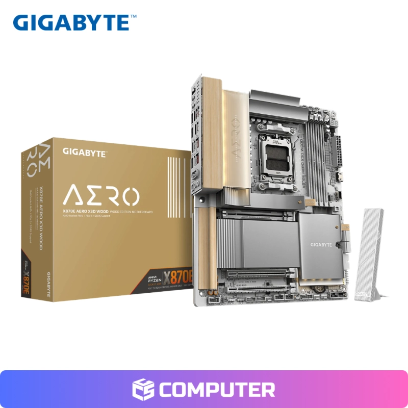 PLACA MADRE GIGABYTE X870E AERO X3D WOOD WIFI7/DDR5/AM5