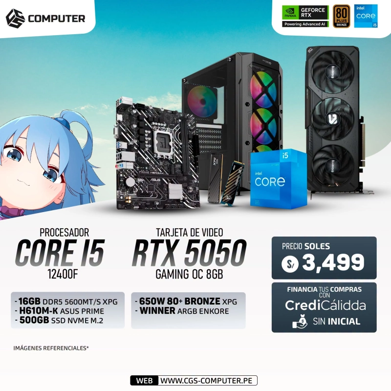 PC Build #2 Core i5 12400F | RTX 5050 8GB | H610M | 16GB RAM DDR5 | 500GB SSD