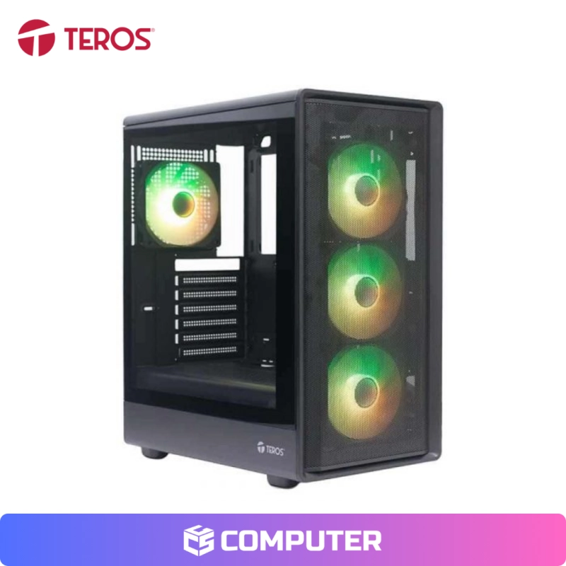 CASE GAMER TEROS TE-1323G M-ATX/ATX BLACK SN FUENTE