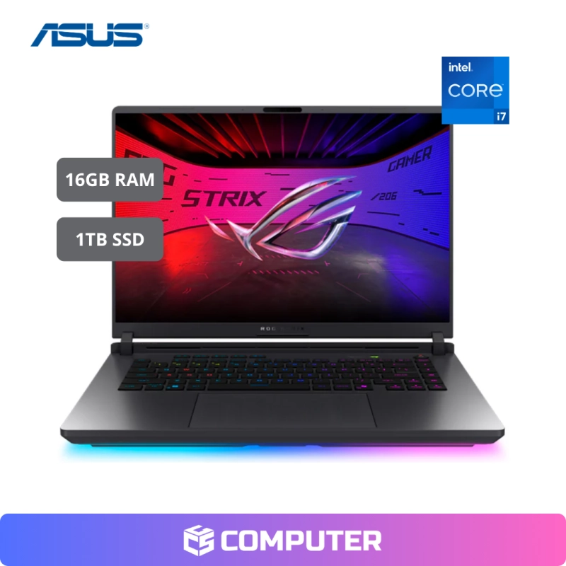 LAPTOP GAMER ASUS ROG STRIX G16 G615JMR-AS74 | I7-14650HX | 16GB RAM | 1TB SSD | RTX 5060 8GB