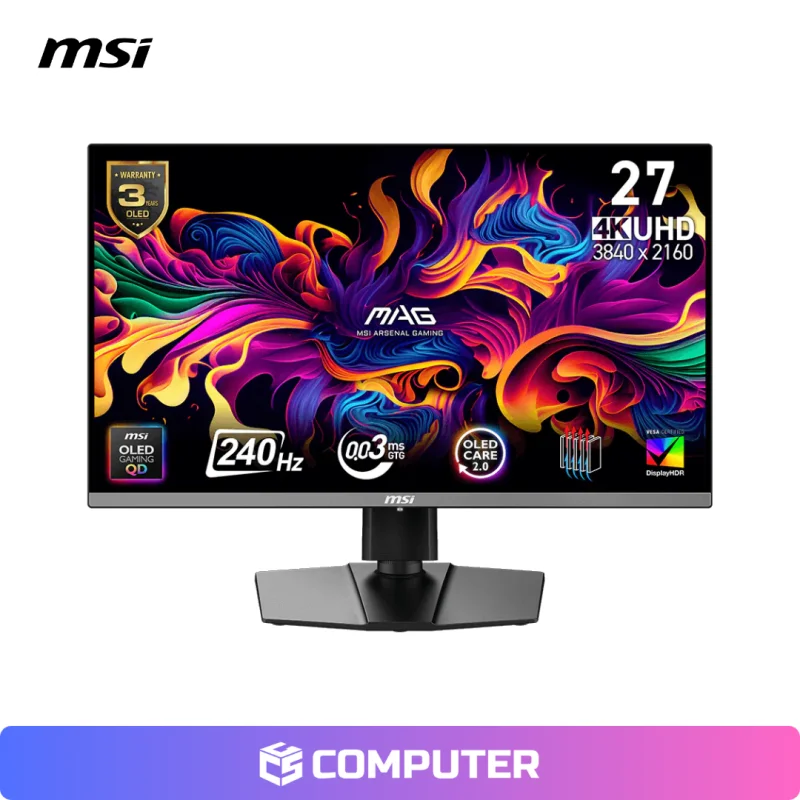 MONITOR GAMER MSI 27 MAG 272UP QP-OLED X24 4K UHD