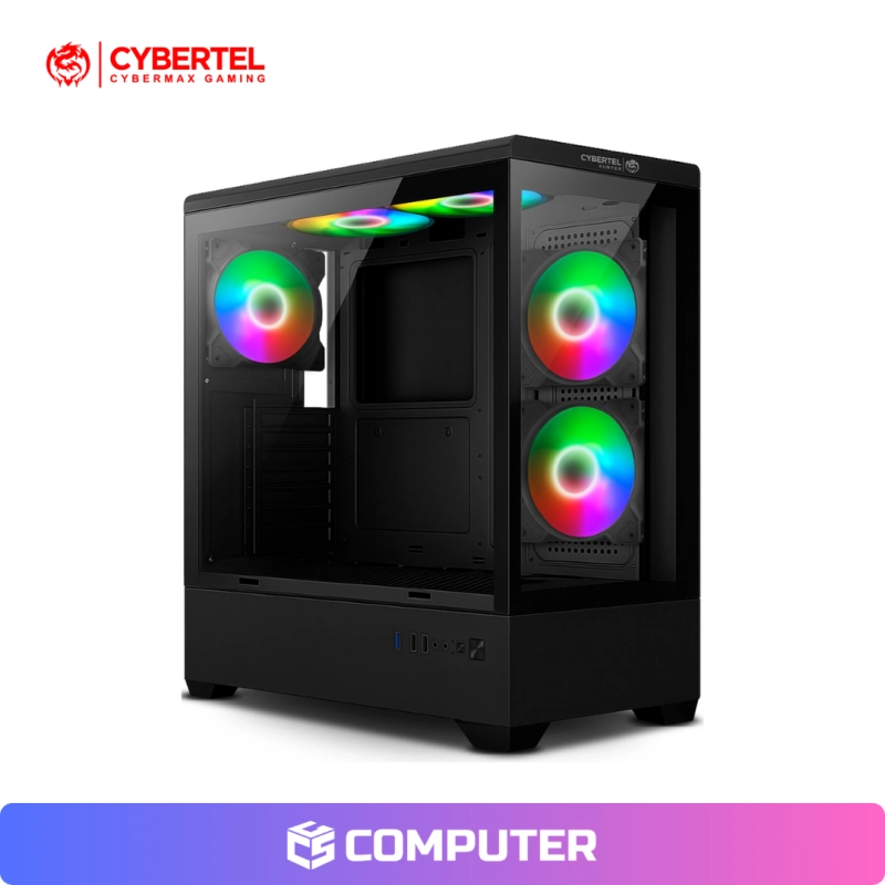 CASE CYBERTEL HUNTER CBX6000 5FAN ARGB BLACK