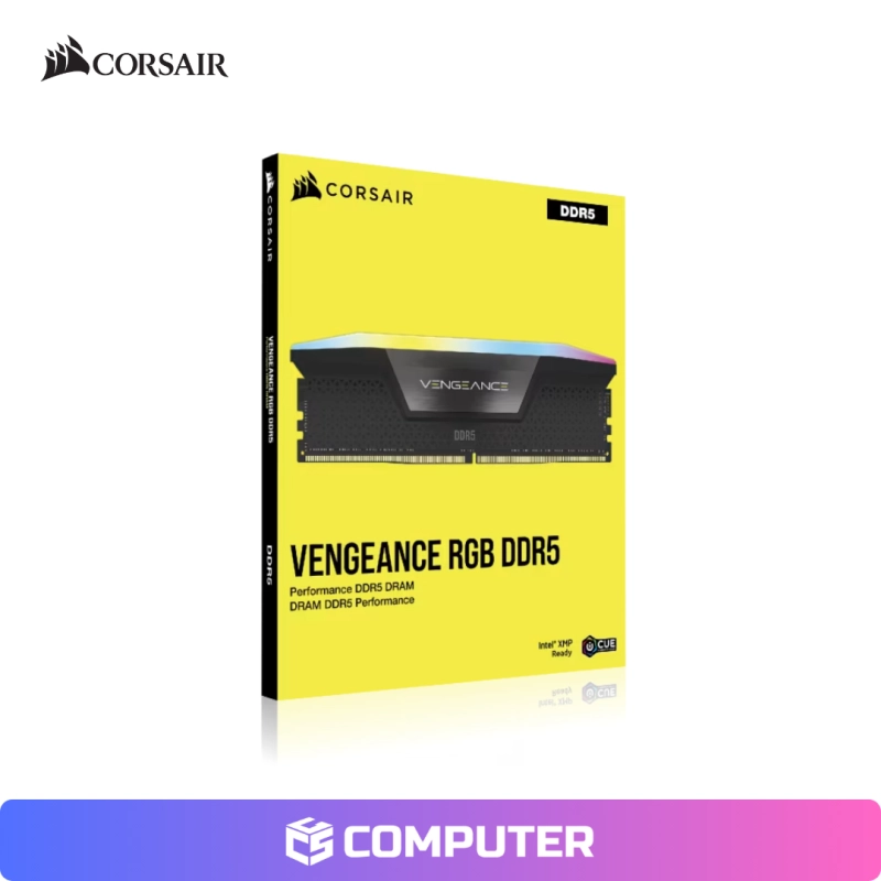 MEMORIA RAM CORSAIR VENGEANCE BLACK RGB DDR5 16GB 6000MT/S CL36