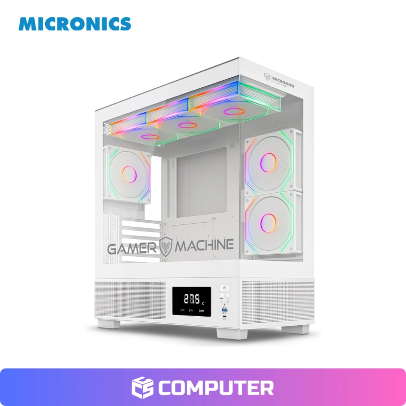 CASE MICRONICS VULKANO MIC FC1001W WHITE 6FAN AGRB