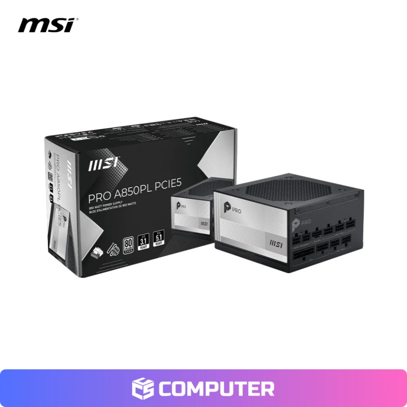 FUENTE DE PODER MSI PRO A850PL 80PLUS PLATINUM/FULL MODULAR/PCIE5