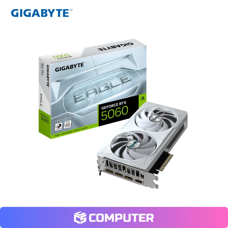 TARJETA DE VIDEO GIGABYTE GEFORCE RTX 5060 EAGLE OC ICE 8GB SOLO PC