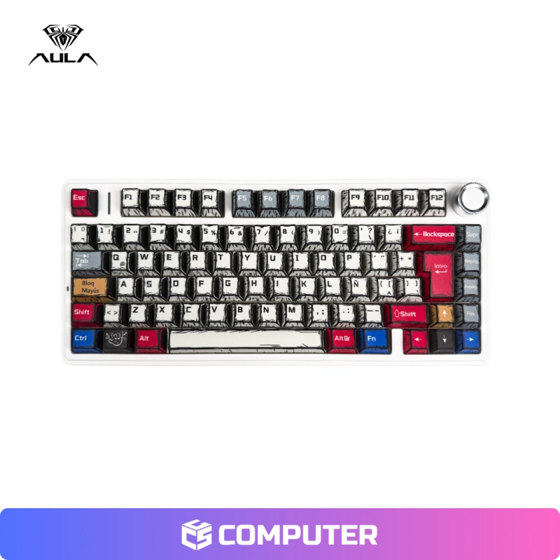TECLADO AULA F75 COMIC RGB STAR VECTOR SWITCH INALAMBRICO ESPAÑOL