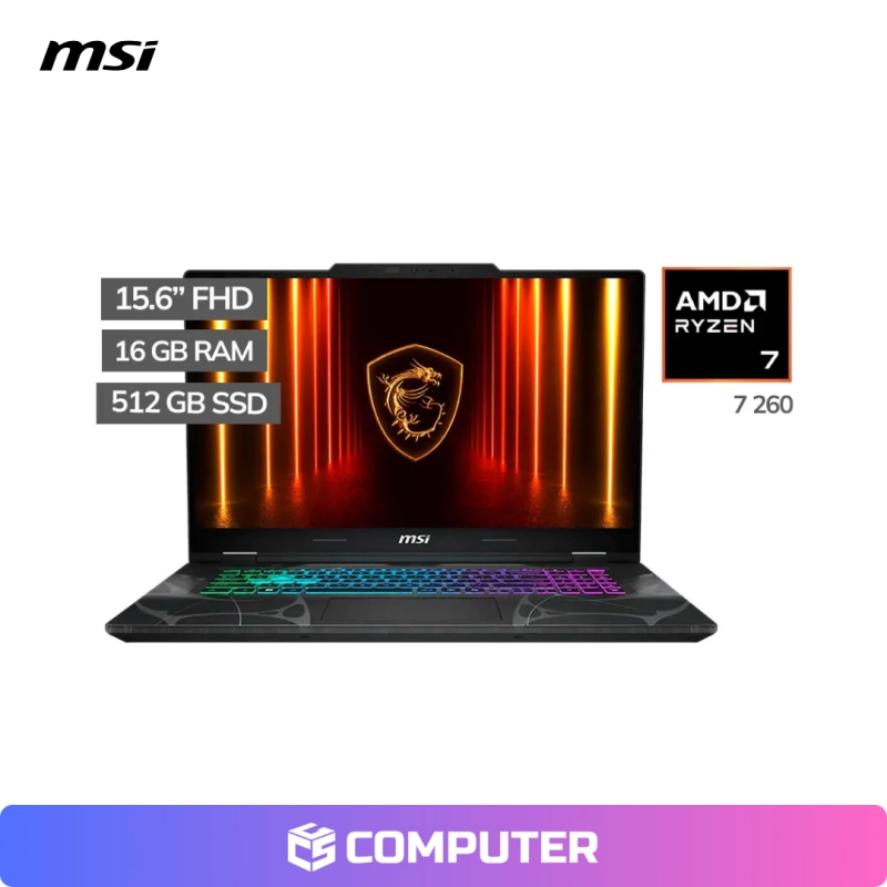 LAPTOP GAMER MSI B2HWEKG-071US | R7-260 | 16GB RAM | 512GB SSD | RTX 5050 8GB