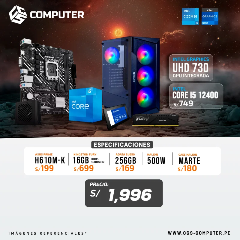 PC Build #13 Core i5 12400 | Intel UHD 730 | H610M | 16GB RAM DDR5 | 256GB SSD