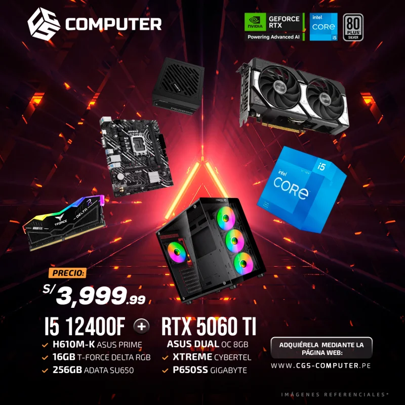 PC Build #22 Core i5-12400F | RTX 5060 Ti 8GB | H610 | 16GB RAM DDR4 | 256GB SSD