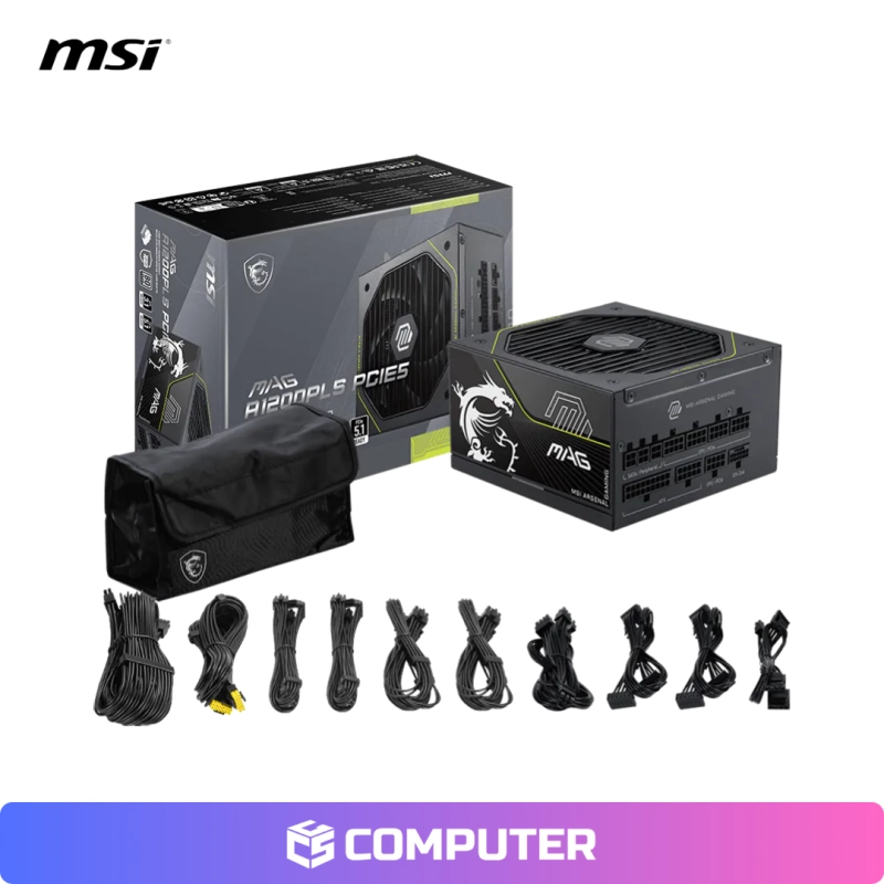 FUENTE DE PODER MSI 1200W MAG A1200PLS ATX 80 PLUS PLATINIUM