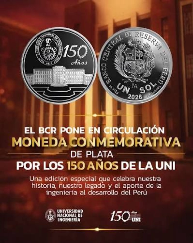 MONEDA 1 SOL 2026 PERÚ (150 AÑOS PERÚ)- PLATA CERTIFICADA