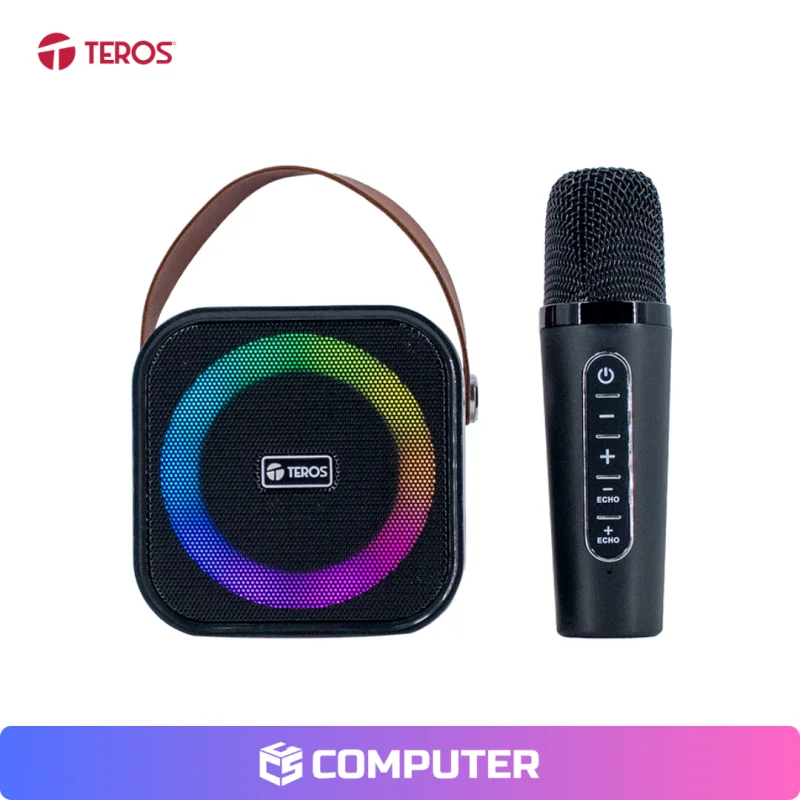 PARLANTE TEROS KARAOKE TE-6013N /BT 5.4/ 10W/ 1800MAH/ USB/ LUCES RGB