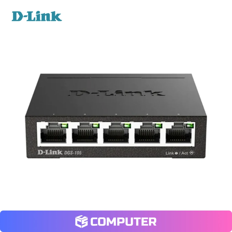 AMPLIADOR WIFI D-LINK DGS-105 SWITCH PLUG&PLAY 5 PUERTOS GIGABIT