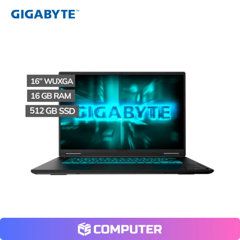 LAPTOP GIGABYTE GAMING A16 (CTHI3LA893PH)/CORE I7 13620H/16GB DDR5/512GB M.2/GEFORCE RTX 5050 8GB/BLACK