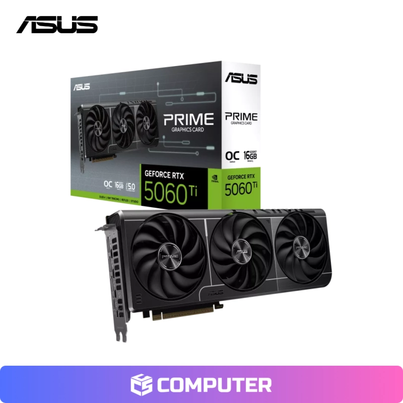 TARJETA DE VIDEO ASUS PRIME GEFORCE RTX 5060 TI 16GB GDDR7 OC 3X FAN SOLO PC