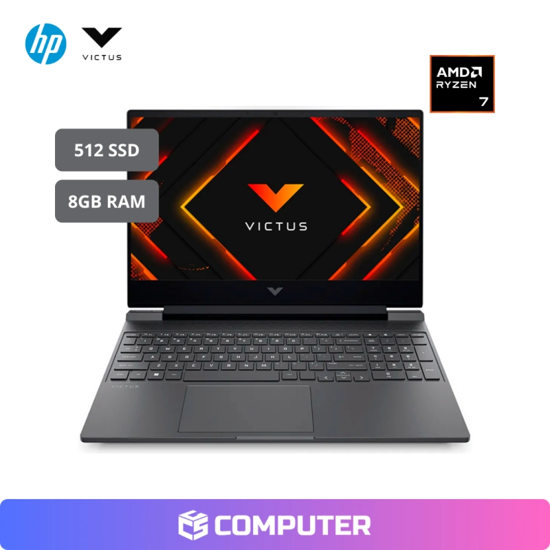 LAPTOP GAMER HP 15-FB3019LA | R7-7445HS | 8GB RAM | 512GB SSD | RTX 3050 6GB