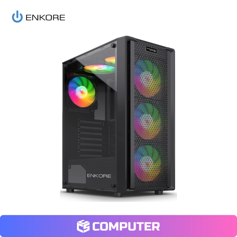 CASE ENKORE VIBRANT ENK 5005 ARGB 4FAN BLACK