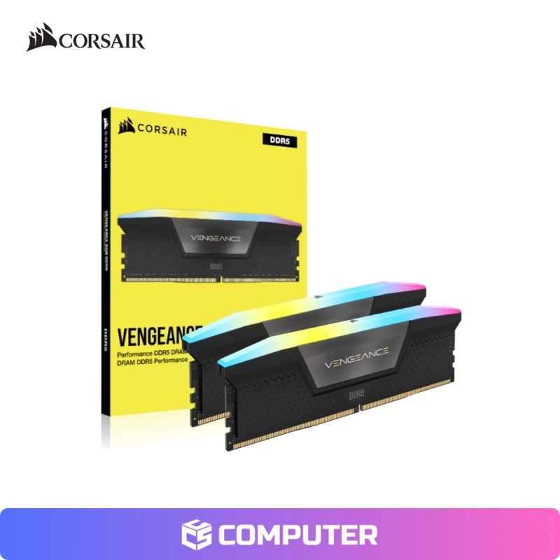 MEMORIA RAM CORSAIR VENGEANCE 32GB (16GBX2) RGB DDR5 6400MHZ CL32