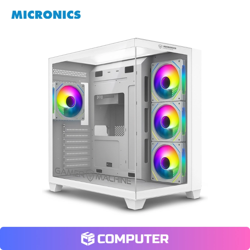 CASE MICRONICS MEGATRON GFC1003W 4FAN ARGB WHITE ATX/ MICRO ATX/ MINI ITX