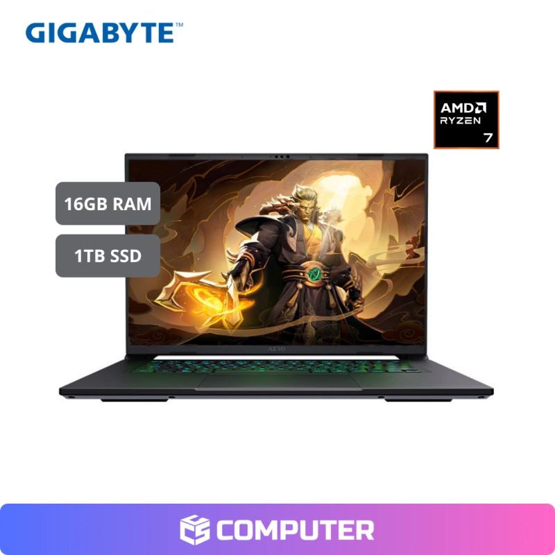LAPTOP GIGABYTE AERO X16-1WH93USC94DH AMD RYZEN AI 7 350/16GB DDR5/1TB SSD/RTX 5070 8GB