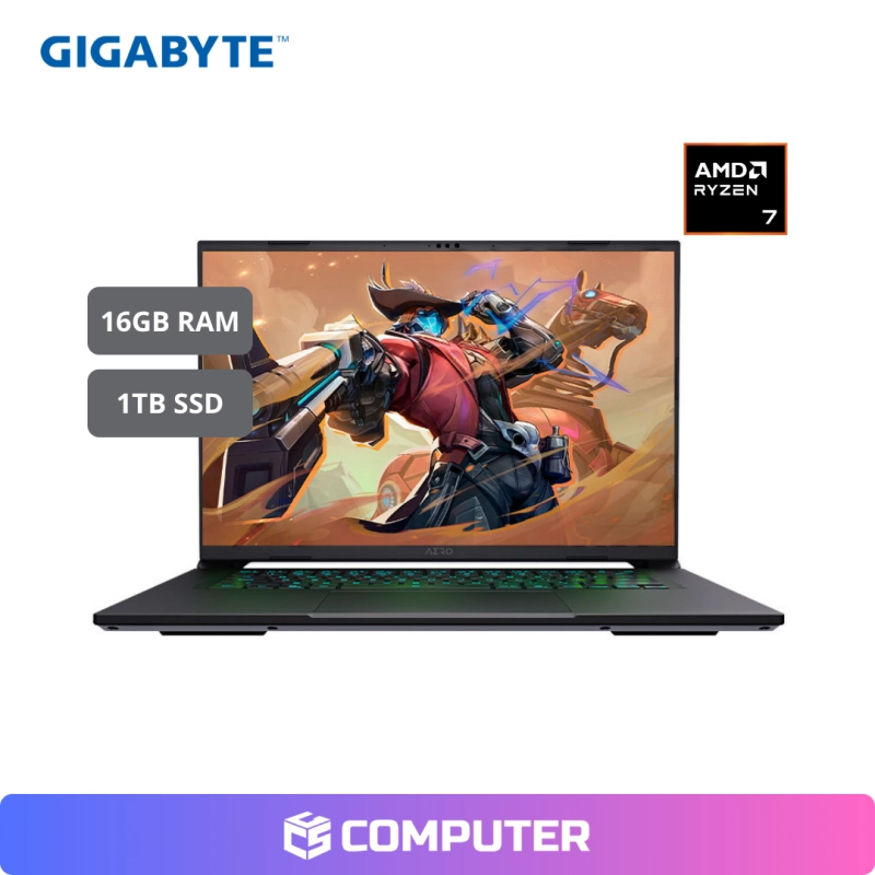 LAPTOP GIGABYTE AERO X16-1VH93LAC94DH AMD RYZEN AI 7 350/16GB DDR5/1TB SSD/RTX 5060 8GB