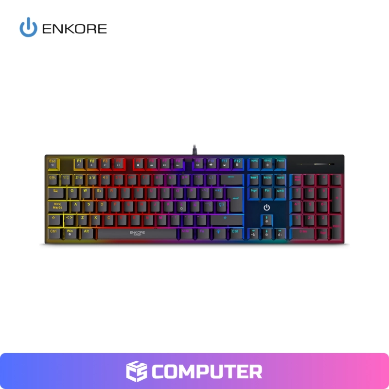 TECLADO MECANICO ENKORE PATRIOT ENK-1013R SWITCH MARRON BLACK