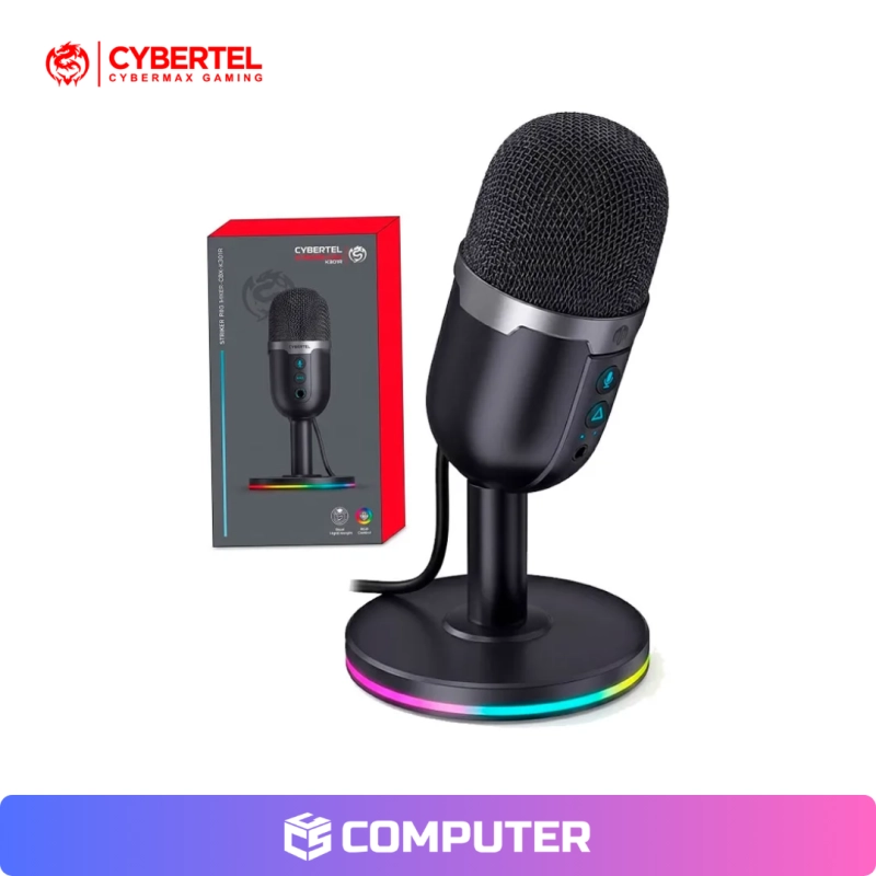MICROFONO CYBERTEL STRIKER CBX X801R MUTE USB RGB BLACK