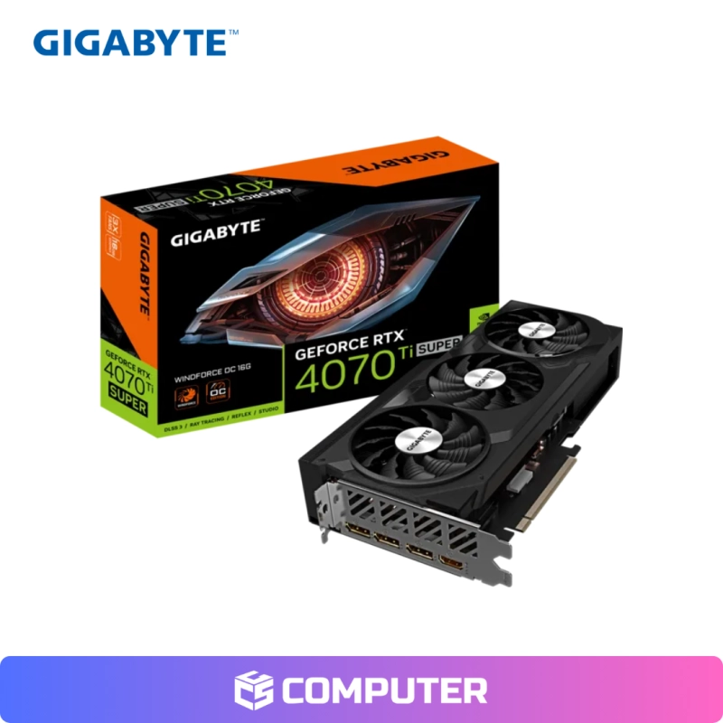 TARJETA DE VIDEO GIGABYTE GEFORCE RTX 4070 TI SUPER 16GB WINDFORCE OC