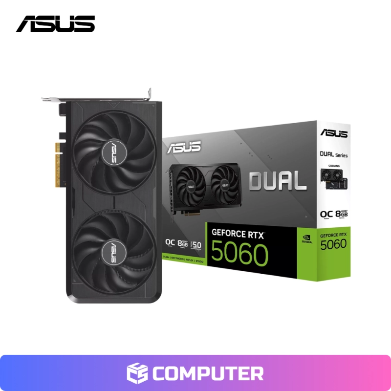 TARJETA DE VIDEO ASUS GEFORCE RTX 5060 EVO 8GB DUAL OC GDDR7 SOLO PC
