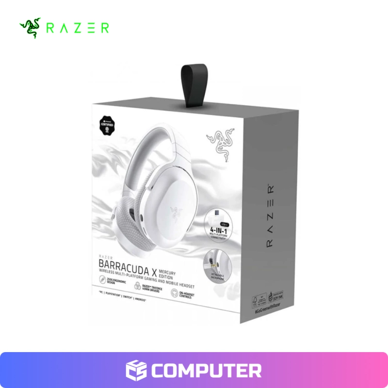 AUDÍFONO C/MICROF RAZER BARRACUDA X 2022 MERCURY WHITE