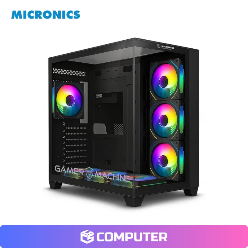 CASE MICRONICS MEGATRON GFC1003W 7FAN ARGB ATX/ MICRO ATX/ MINI ITX
