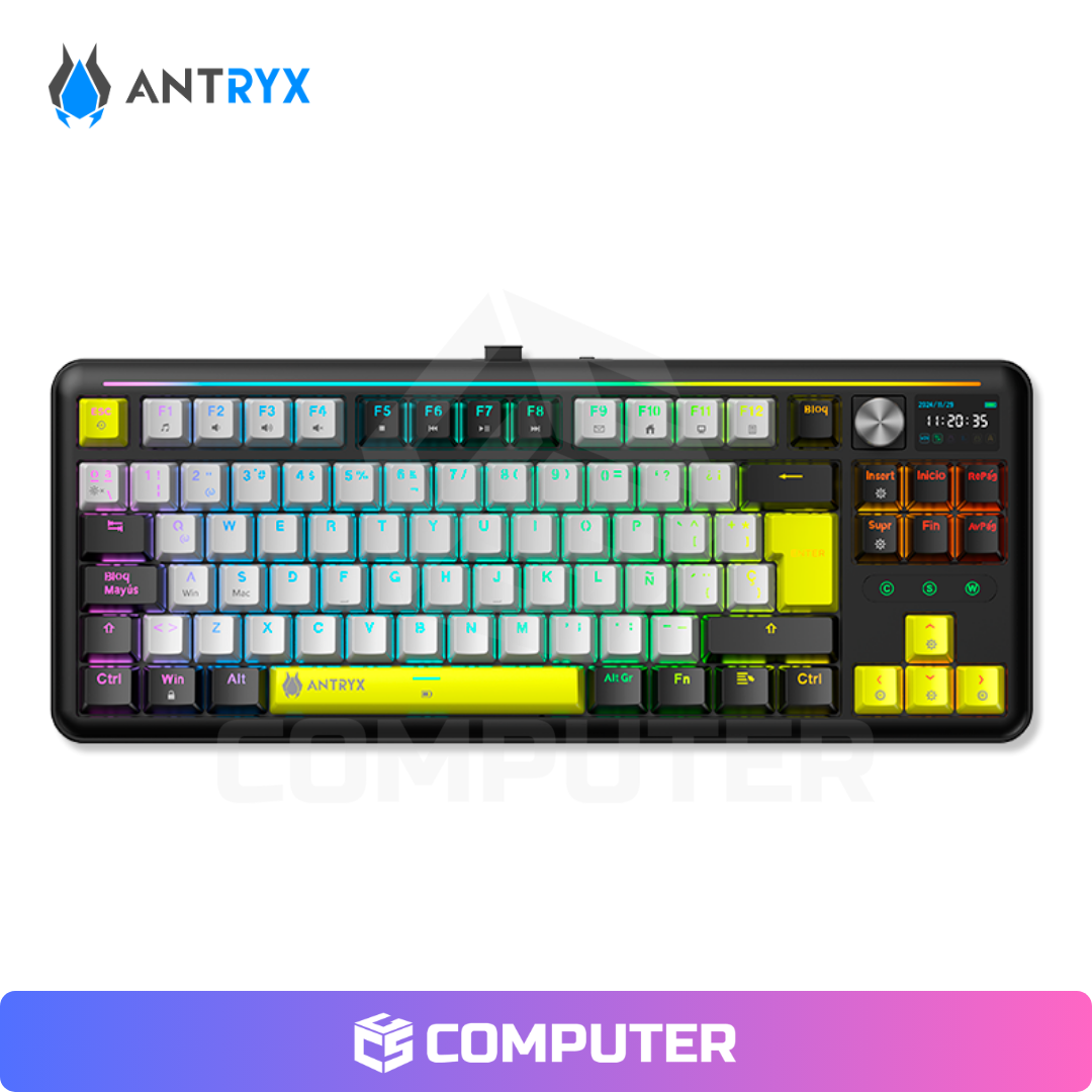 TECLADO MECANICO GAMING ANTRYX TK-950 PRO SW-BLUE RGB + PANTALLA
