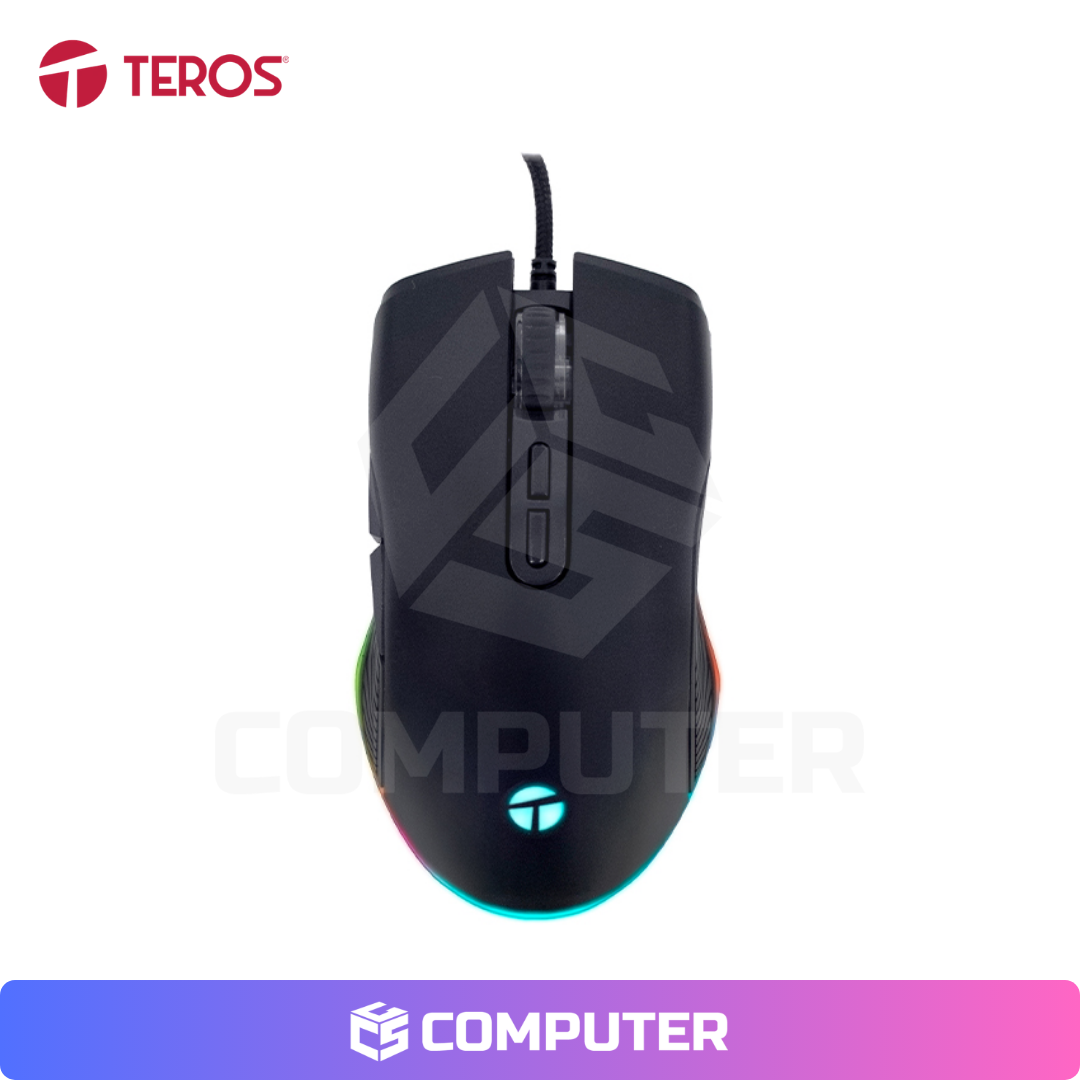 MOUSE GAMER TEROS TE-1233G, DPI HASTA 7200, RGB,7 BOTONES, USB, NEGRO