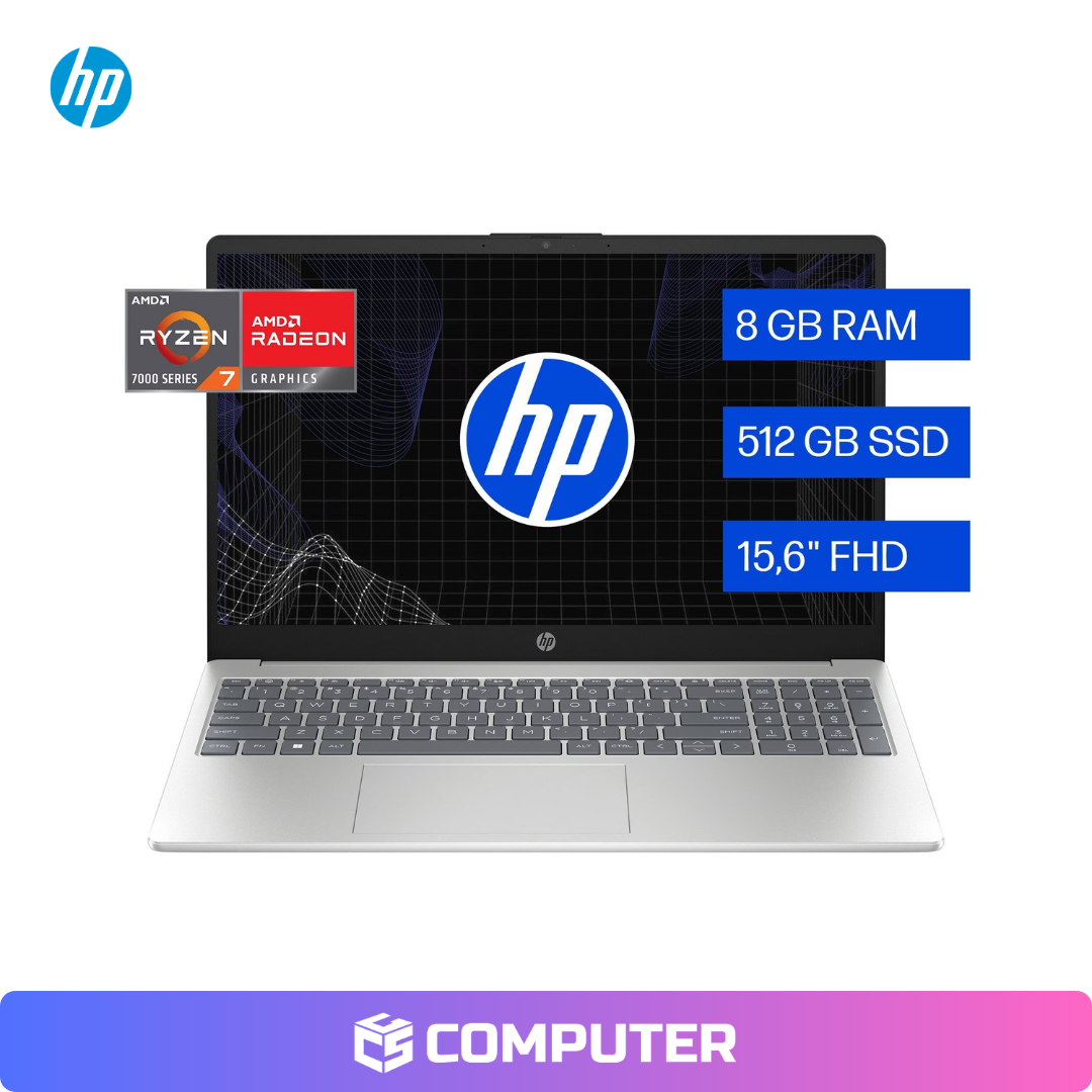 LAPTOP HP 15-FC0287LA | R7-7730U | 8GB RAM | 512GB SSD
